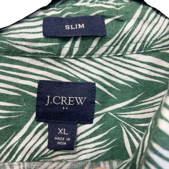 J.Crew linen cotton xl Tropical Hawaiian Down Shirt - Cotton, Short Sleeves - Picture 8 of 14